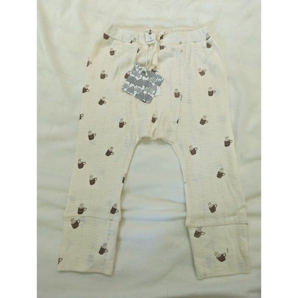 BNWT Kate Quinn Pointelle Cotton Coffee Panda Pant size 2T